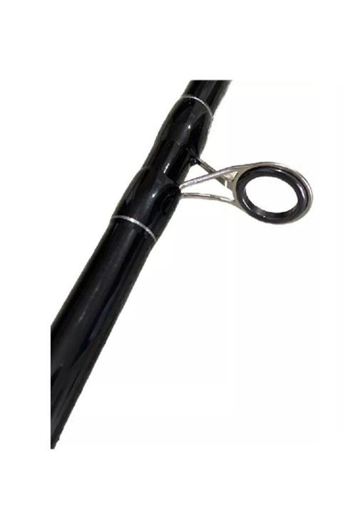 Combo caña de pescar botera 1.8m + carrete + multifilam + señuelo, negro-4