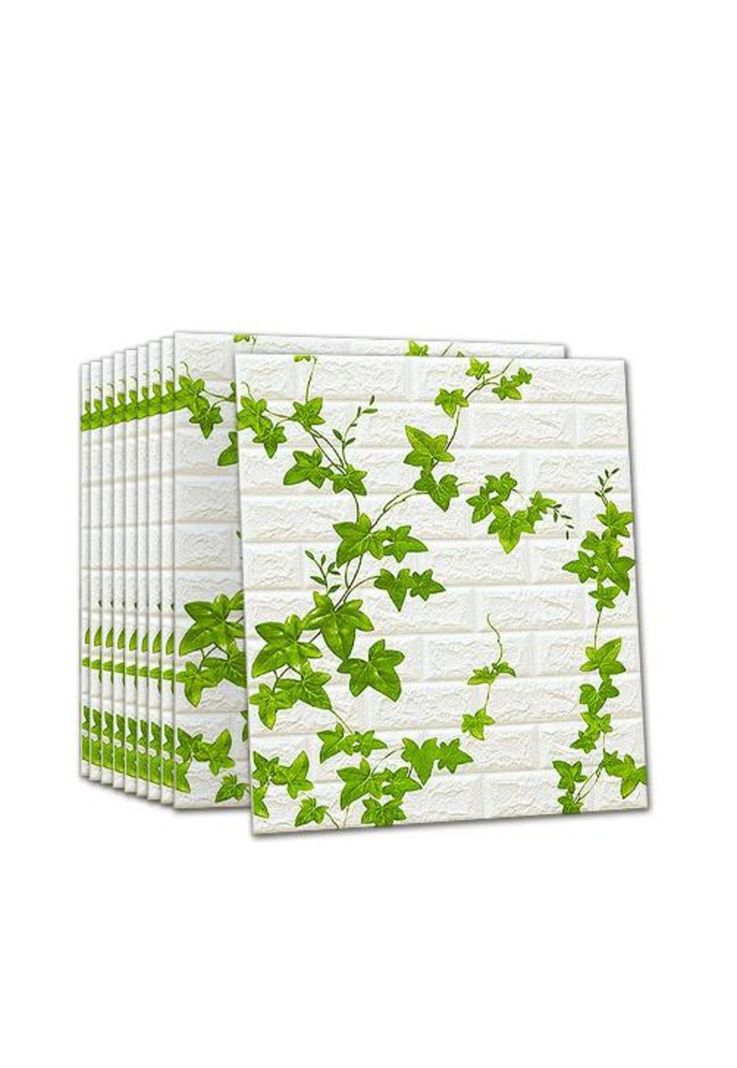 Pack de 10 láminas de papel mural 3D ladrillo blanco 77x70 cm-1