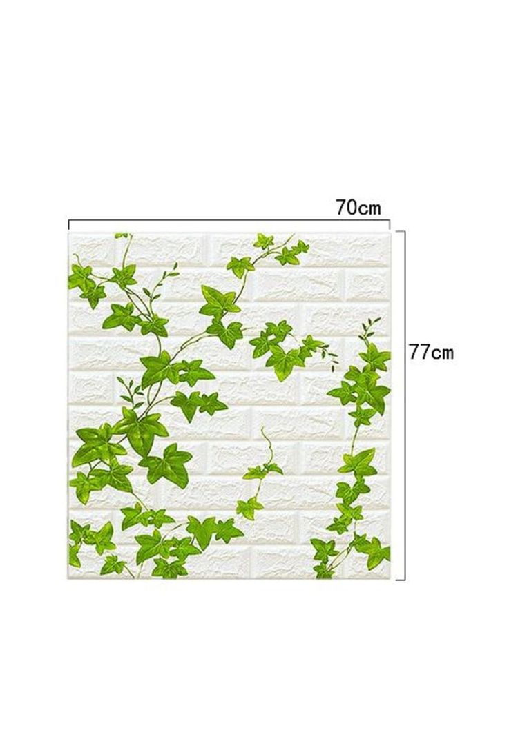 Pack de 10 láminas de papel mural 3D ladrillo blanco 77x70 cm-2