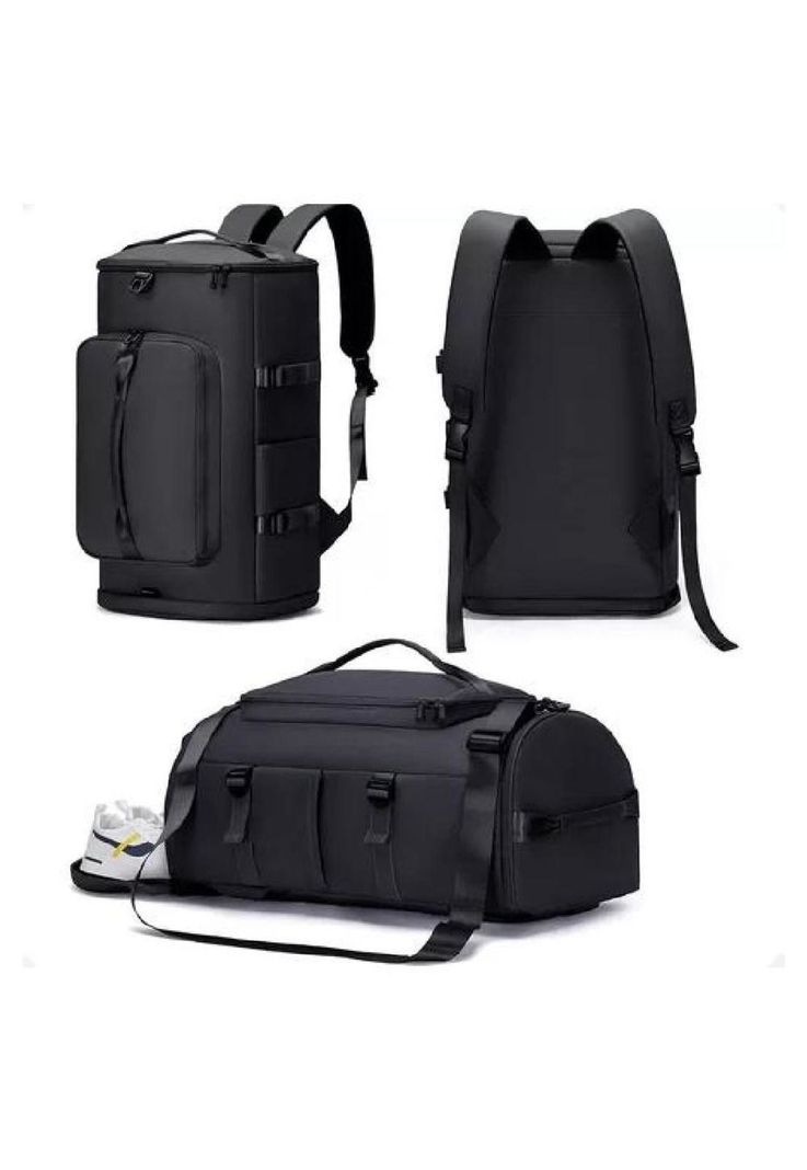Bolsa de gran capacidad para viajes y deportes, color negro-0