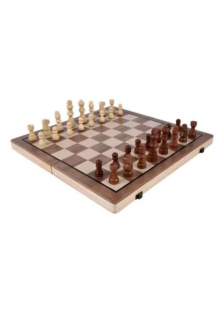 Tablero de ajedrez magnético de madera 40x40 cm 2 en 1-1