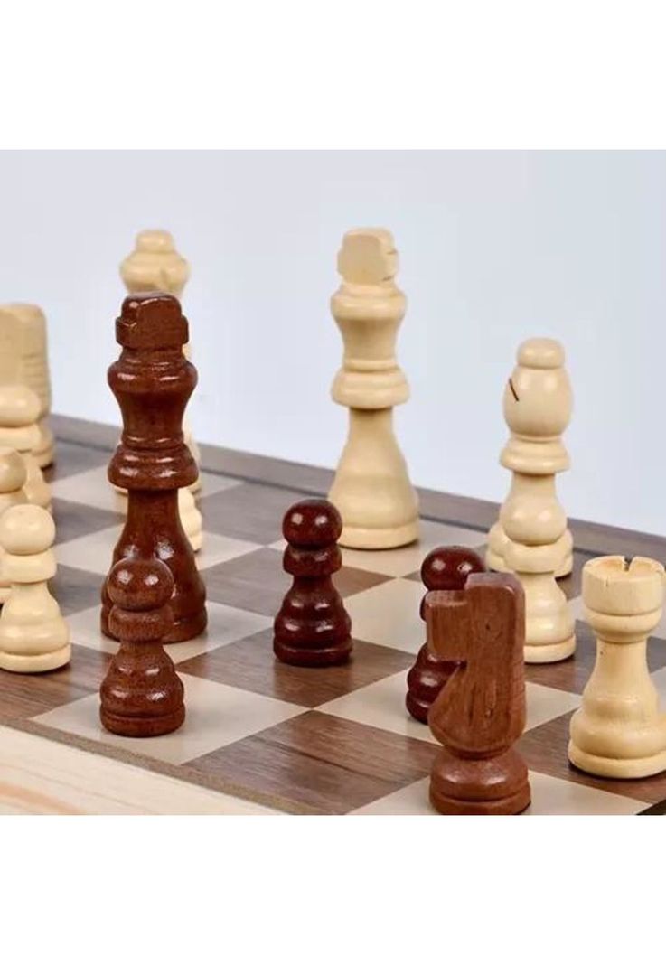Tablero de ajedrez magnético de madera 40x40 cm 2 en 1-6