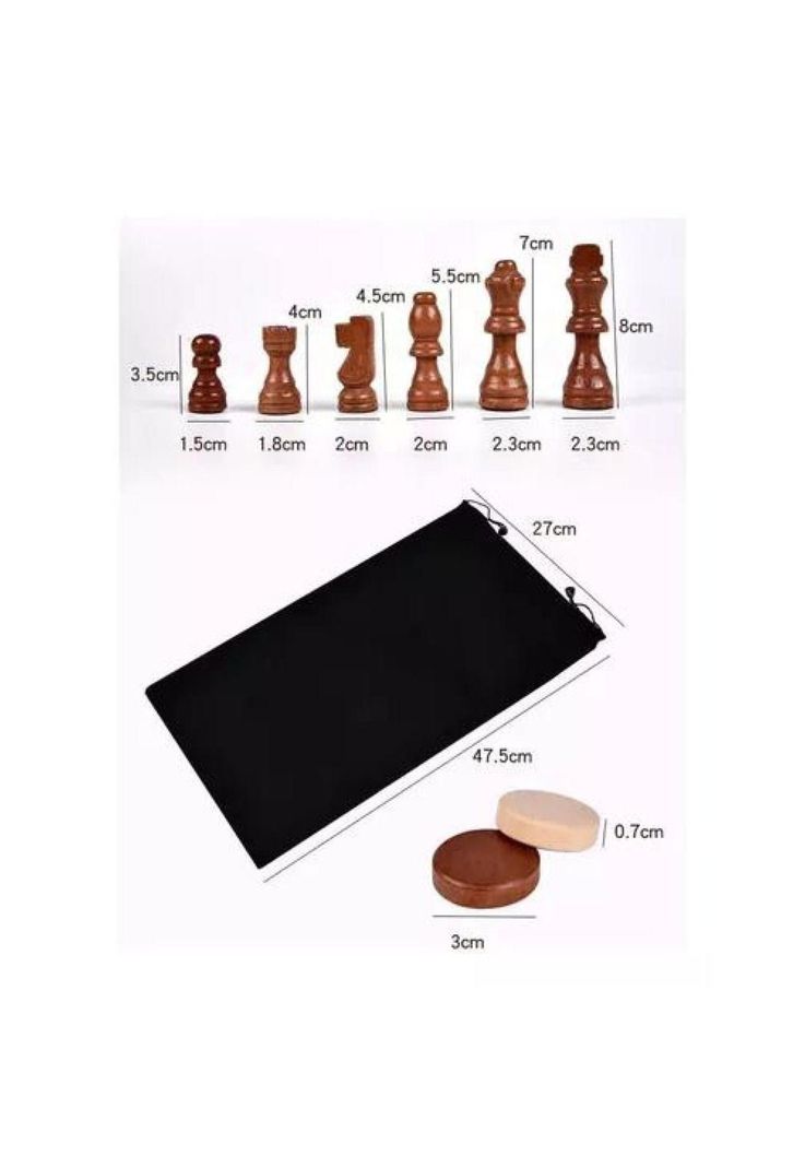 Tablero de ajedrez magnético de madera 40x40 cm 2 en 1-4