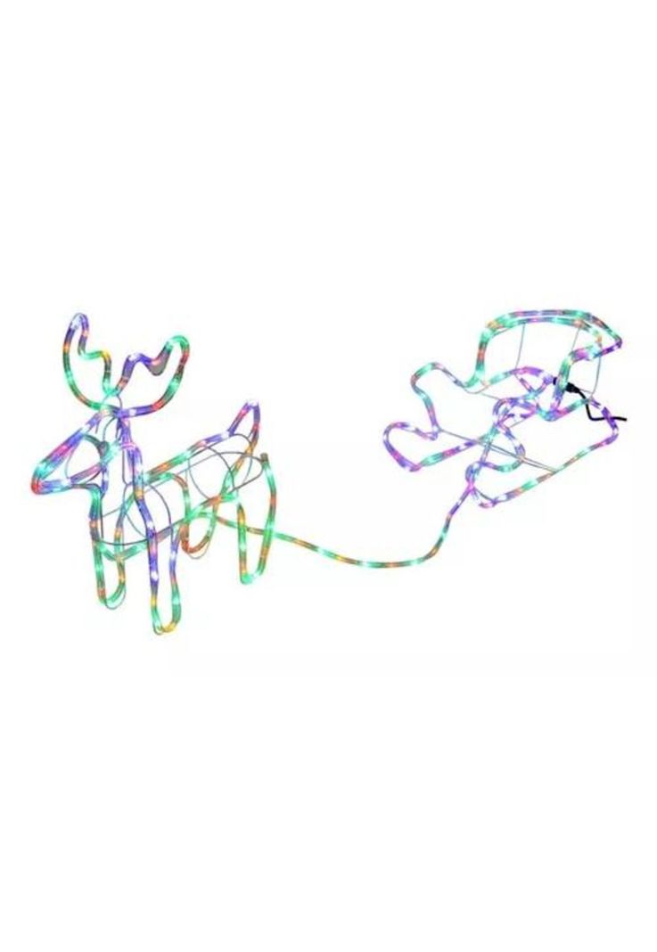 Adorno de reno con trineo de Navidad con 420 LED de 145 cm multicolor-0