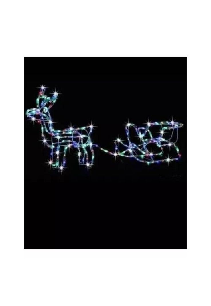Adorno de reno con trineo de Navidad con 420 LED de 145 cm multicolor-1