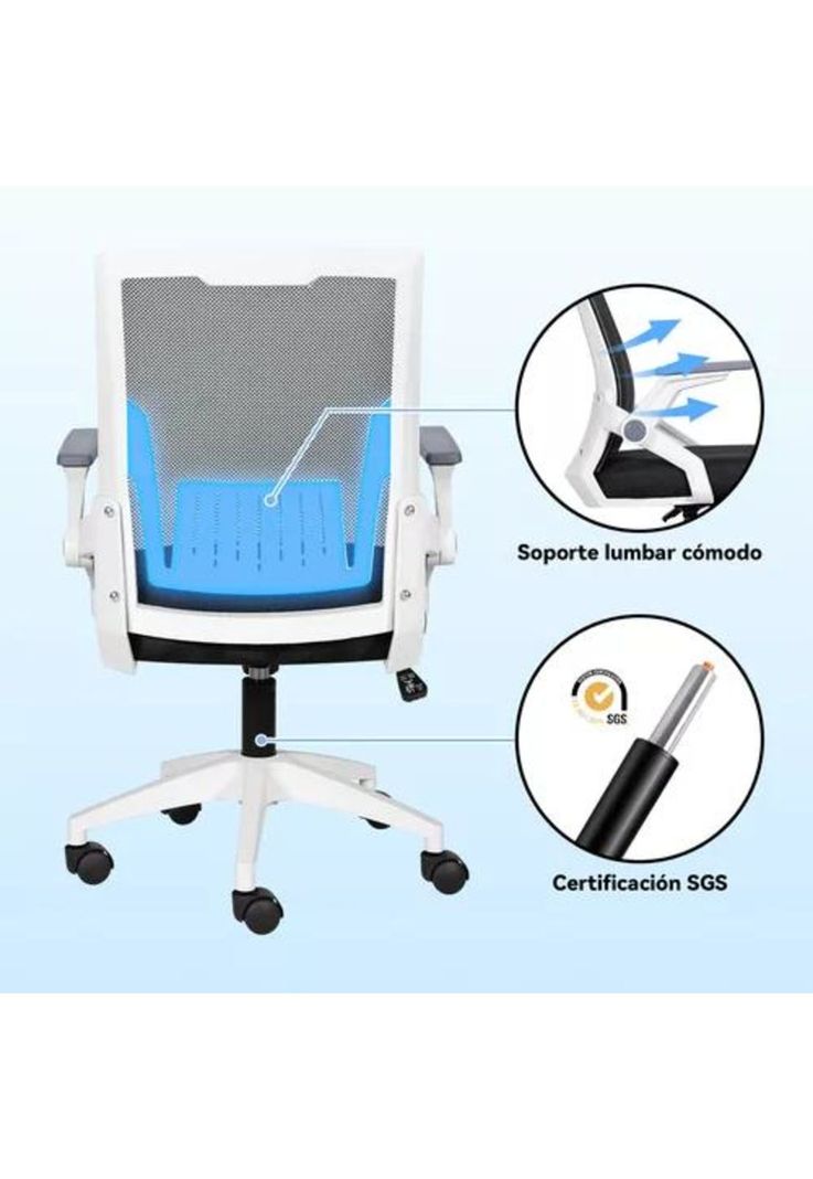 Silla ergonómica de oficina Carla giratoria con asiento de memoria negra-5
