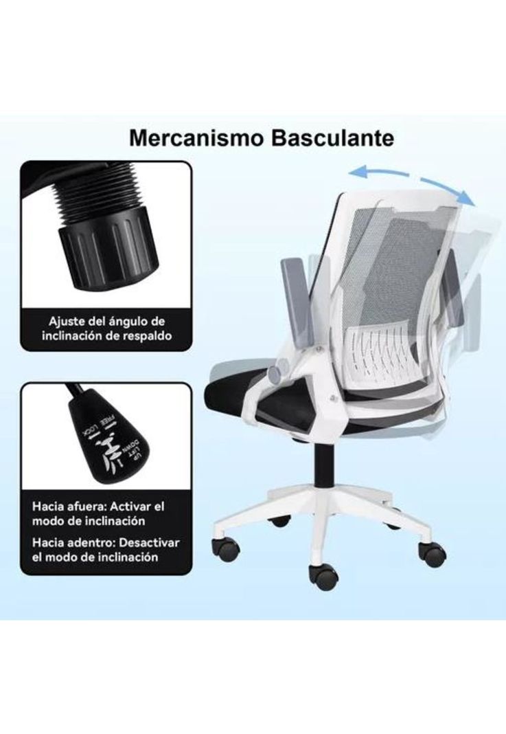 Silla ergonómica de oficina Carla giratoria con asiento de memoria negra-6