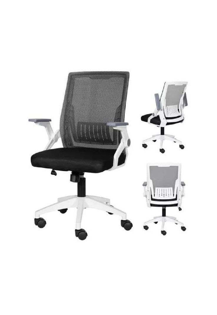 Silla ergonómica de oficina Carla giratoria con asiento de memoria negra-2