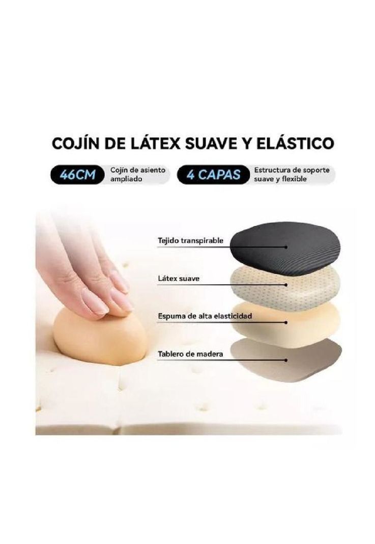Silla ergonómica de oficina Carla giratoria con asiento de memoria negra-3
