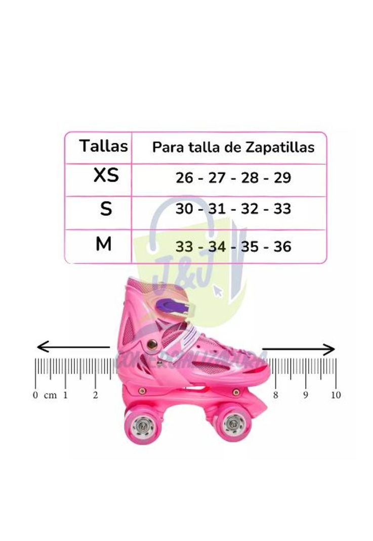 Patines rollers niña más protectores y casco talla M 30-33, rosado-3