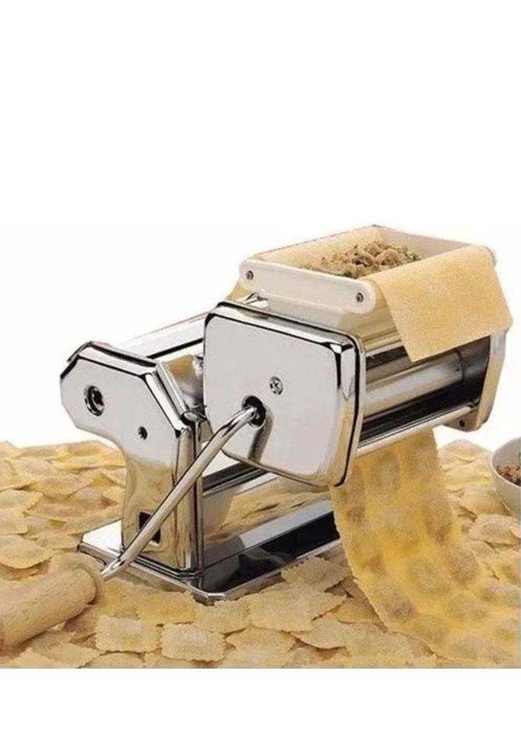 Máquina para hacer ravioles pasta casera manual color gris-5
