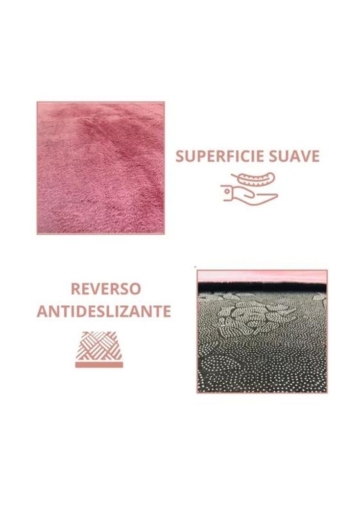 Bajada de Cama Alfombra Manta Peluda 120x60 cm Roja-2