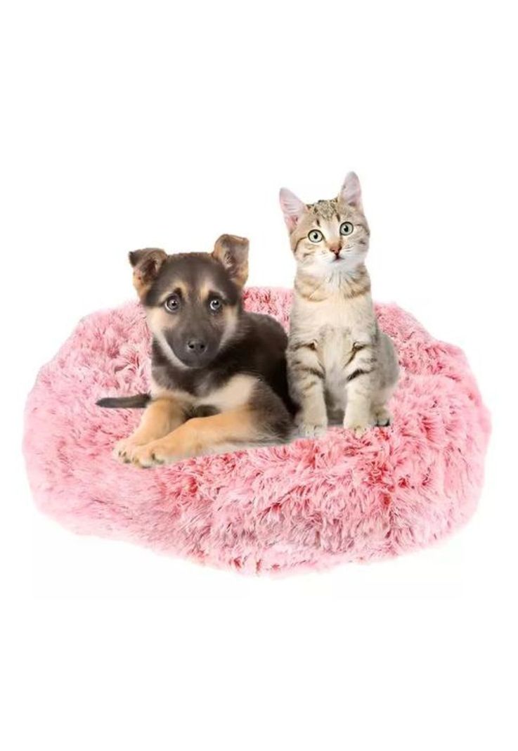 Cama tipo dona antiestrés para perros y gatos 40 cm-0