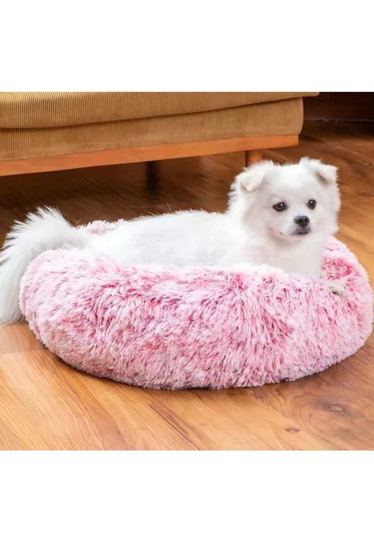 Cama tipo dona antiestrés para perros y gatos 40 cm-2