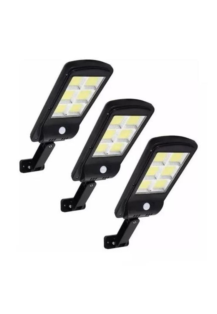 Pack 3 focos solares led exterior con sensor de movimiento negro-1