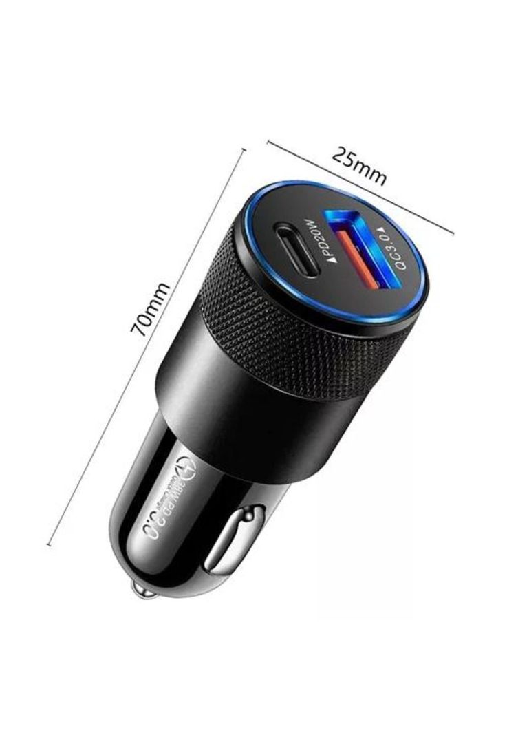 Cargador universal auto camión USB-C carga rápida 3.0 PD 38W-1