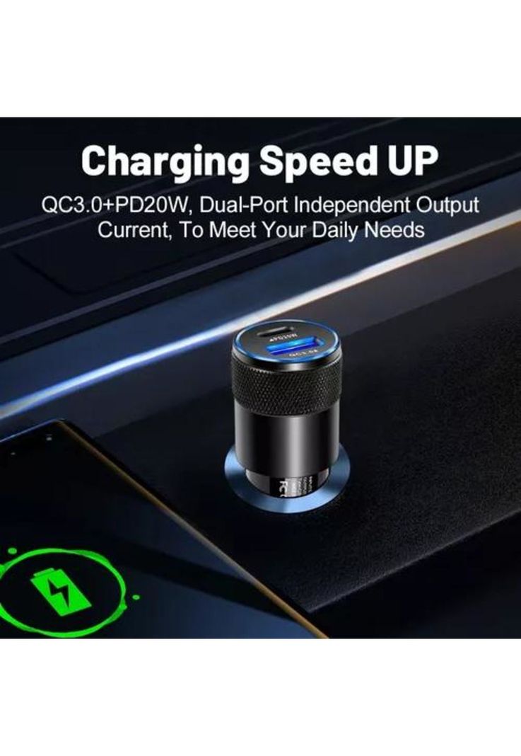 Cargador universal auto camión USB-C carga rápida 3.0 PD 38W-3