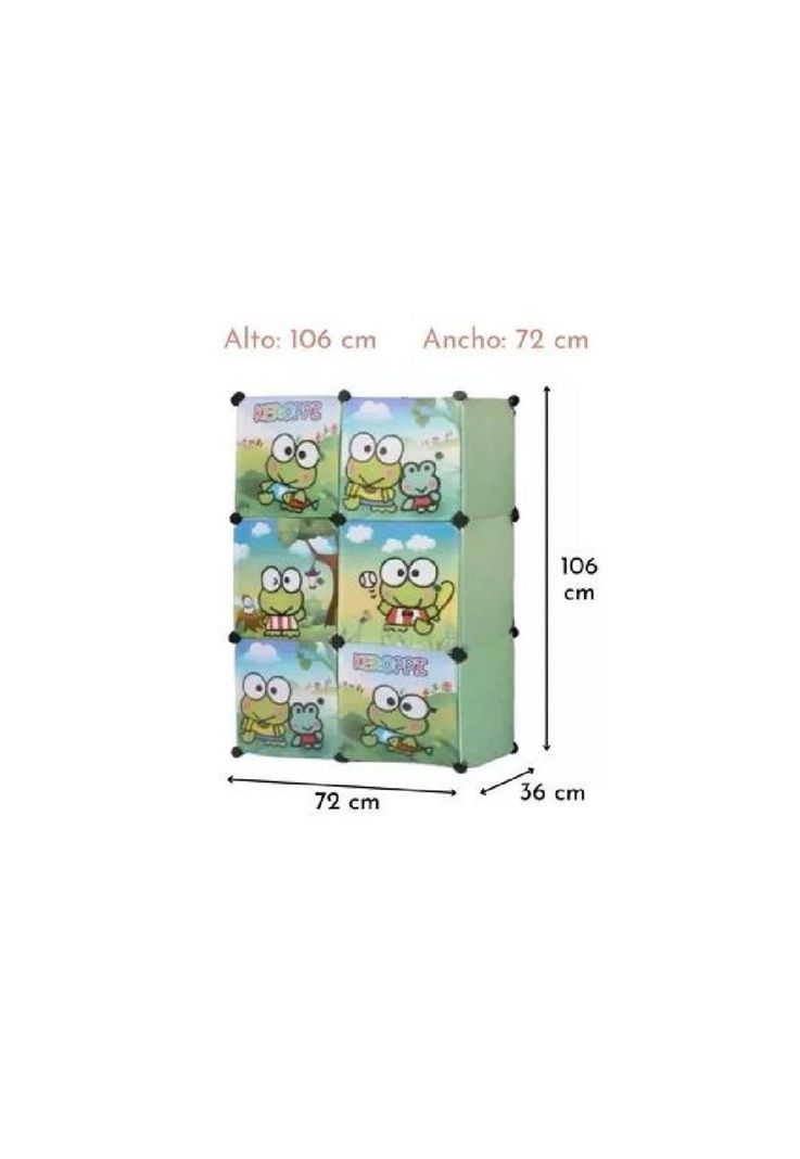 Organizador infantil modular para closet verde-1