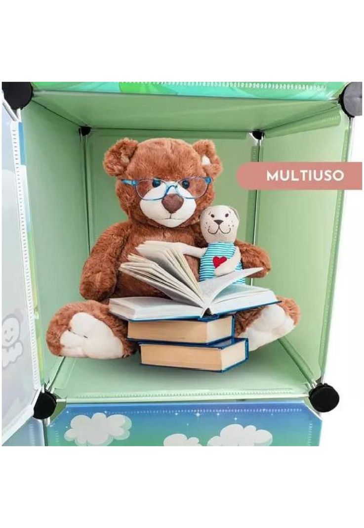 Organizador infantil modular para closet verde-3