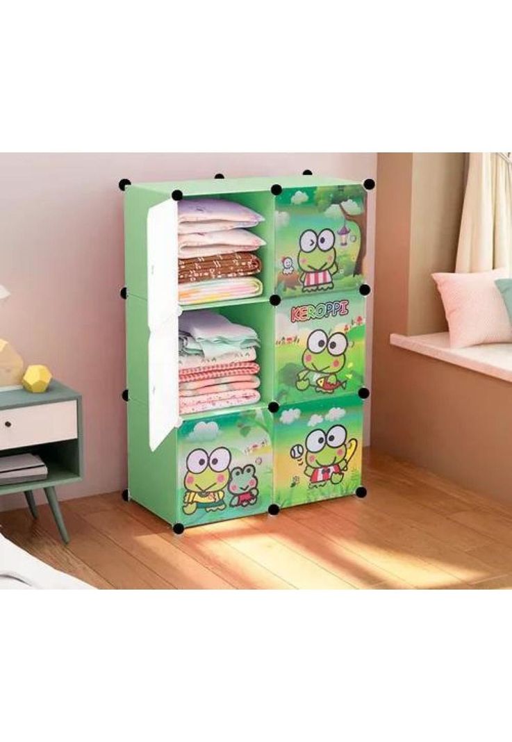Organizador infantil modular para closet verde-5