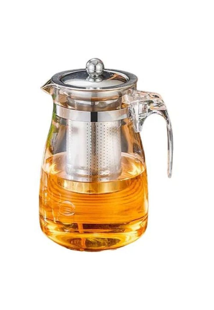 Tetera de 17 cm - Vidrio y Acero, 750 ml-1