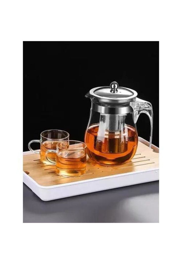 Tetera de 17 cm - Vidrio y Acero, 750 ml-3
