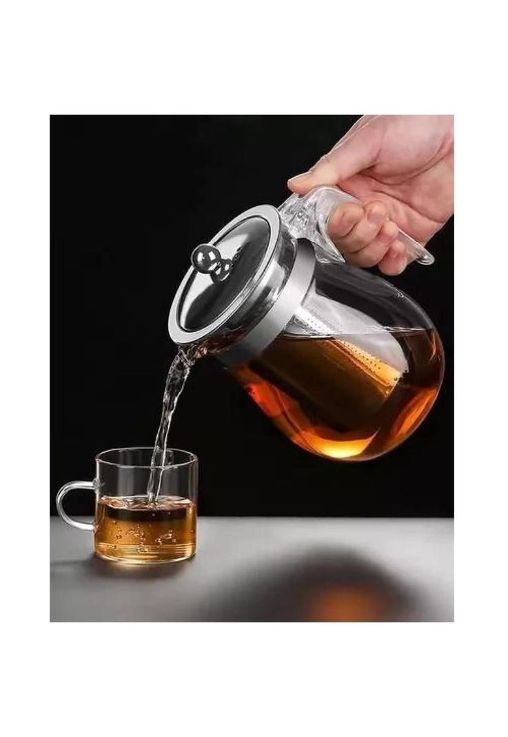 Tetera de 17 cm - Vidrio y Acero, 750 ml-6
