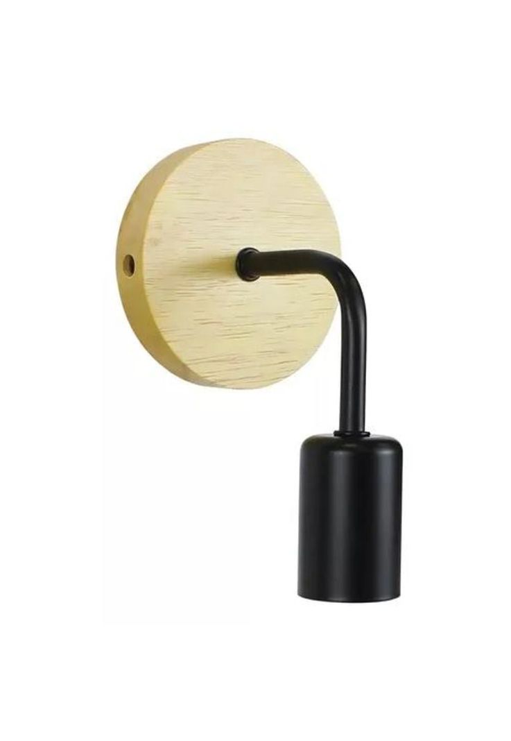 Aplique lámpara de madera, porta luces, color negro/madera-2