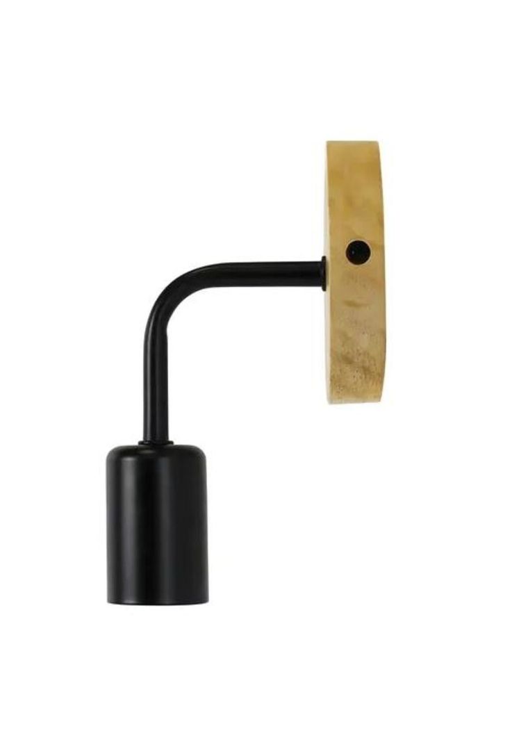 Aplique lámpara de madera, porta luces, color negro/madera-5