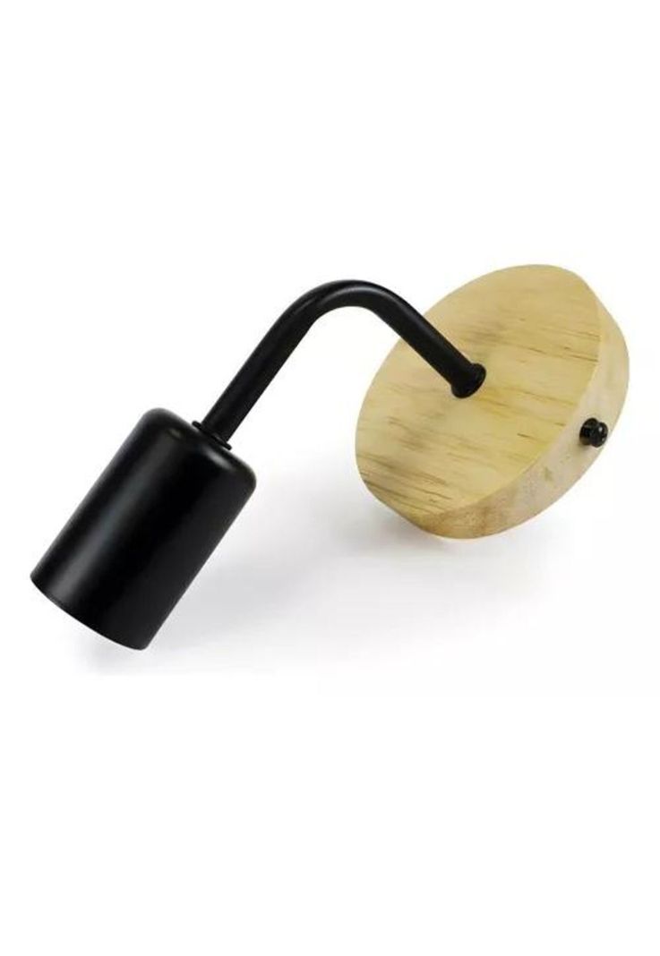 Aplique lámpara de madera, porta luces, color negro/madera-6