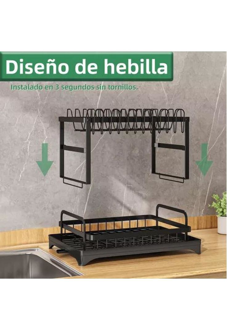 Secaplatos Escurridor - Secador de Platos, 2 Niveles, Cocina-6