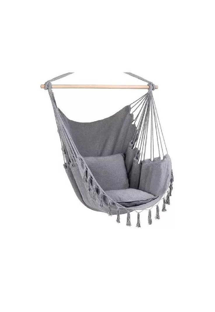 Silla hamaca con palo para interior y exteriores gris