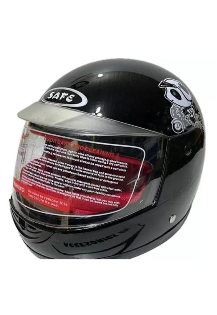 Casco de Moto para Niños y Niñas - 3 a 12 Años Color Negro-1