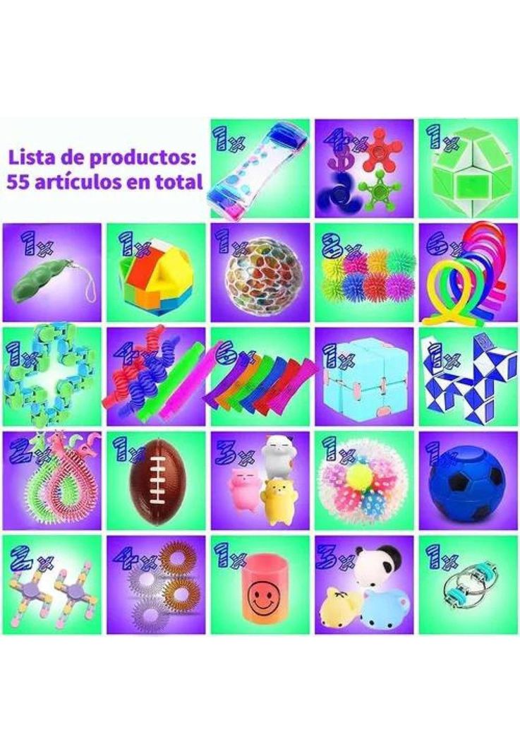 Set de 55 Fidget Toy - Juguete Sensorial Anti Estrés para Niños-3