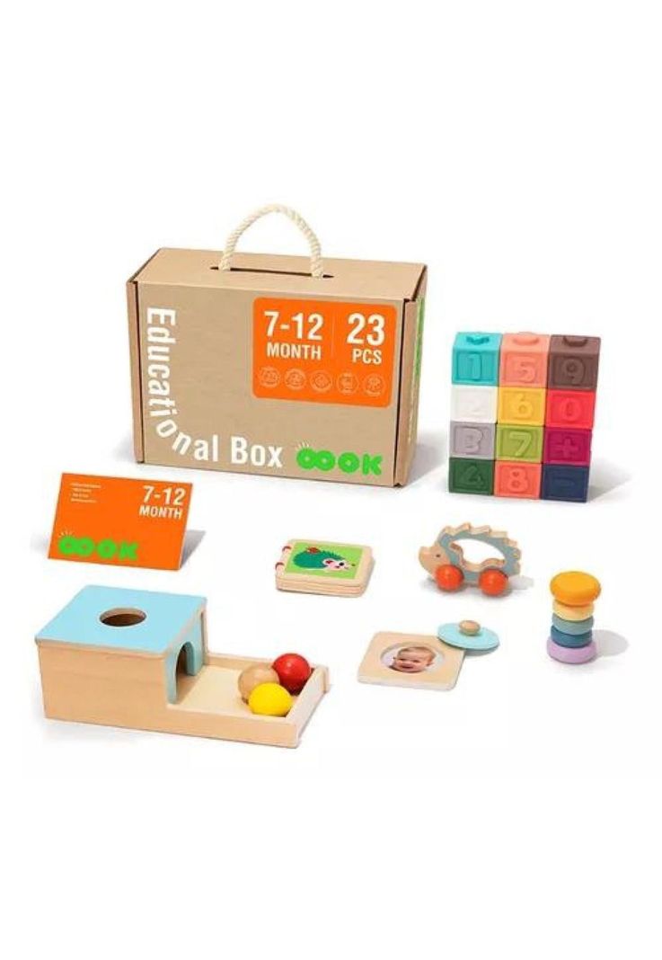 Caja educativa Montessori 7 a 12 meses, 23 piezas-0