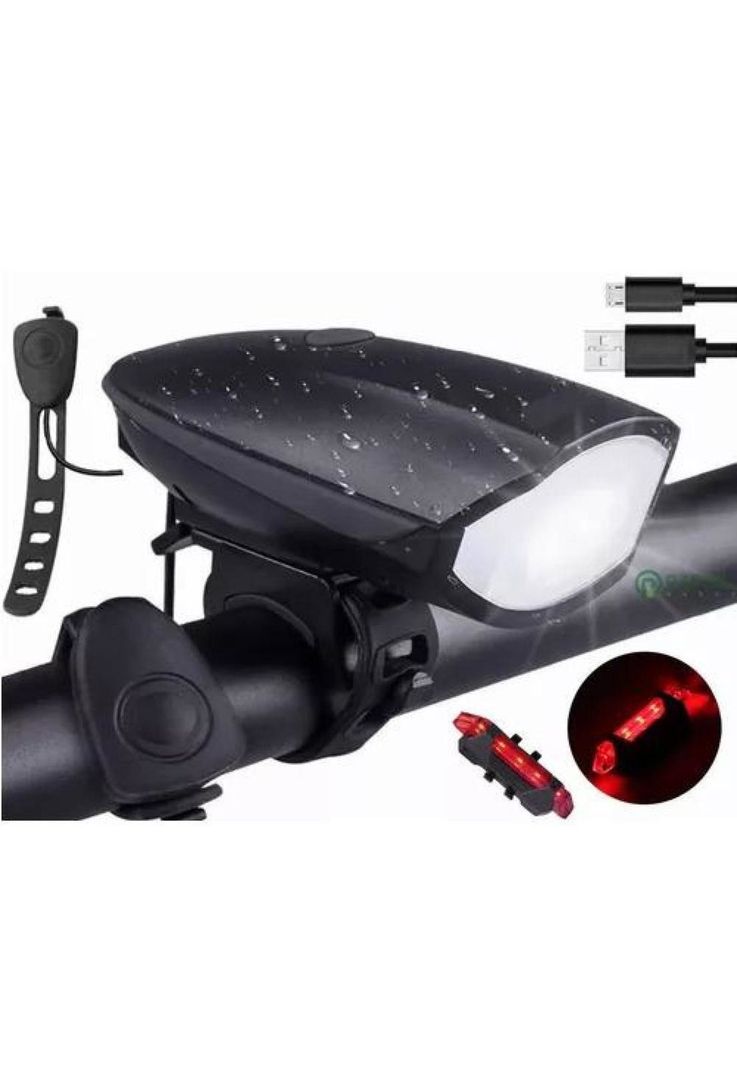 Lámparas Recargables - Impermeables para Bicicleta, Con Claxon-0