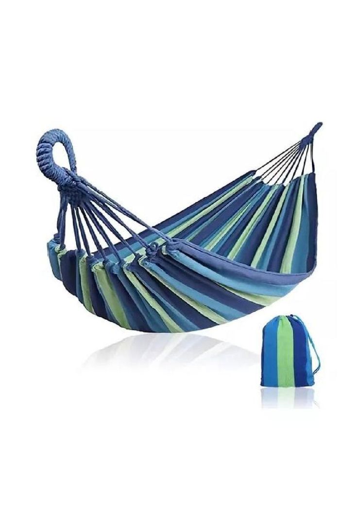 Hamaca camping 1 plaza 80x189 cm azul-1