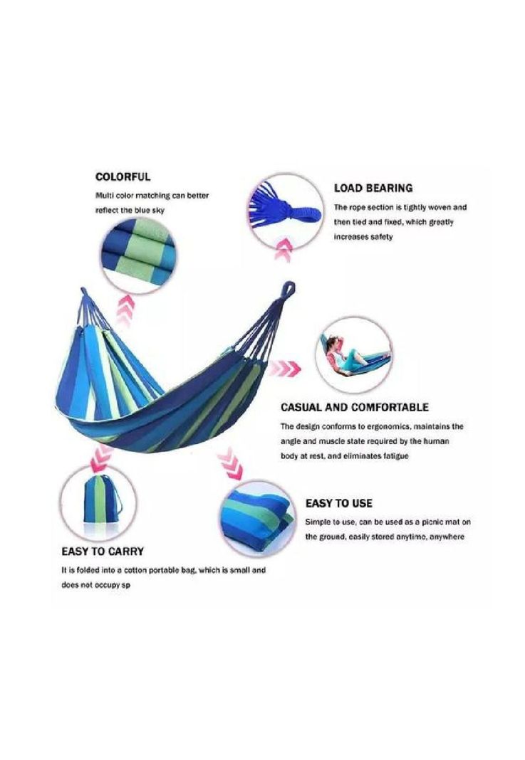 Hamaca camping 1 plaza 80x189 cm azul-2