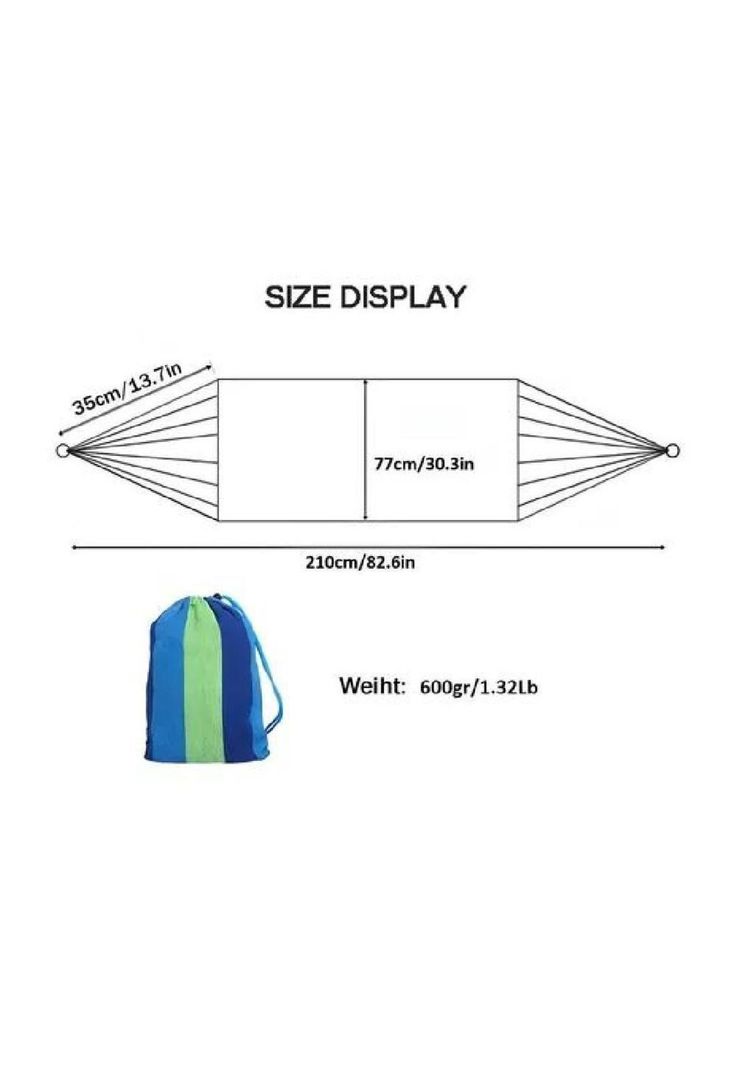 Hamaca camping 1 plaza 80x189 cm azul-4