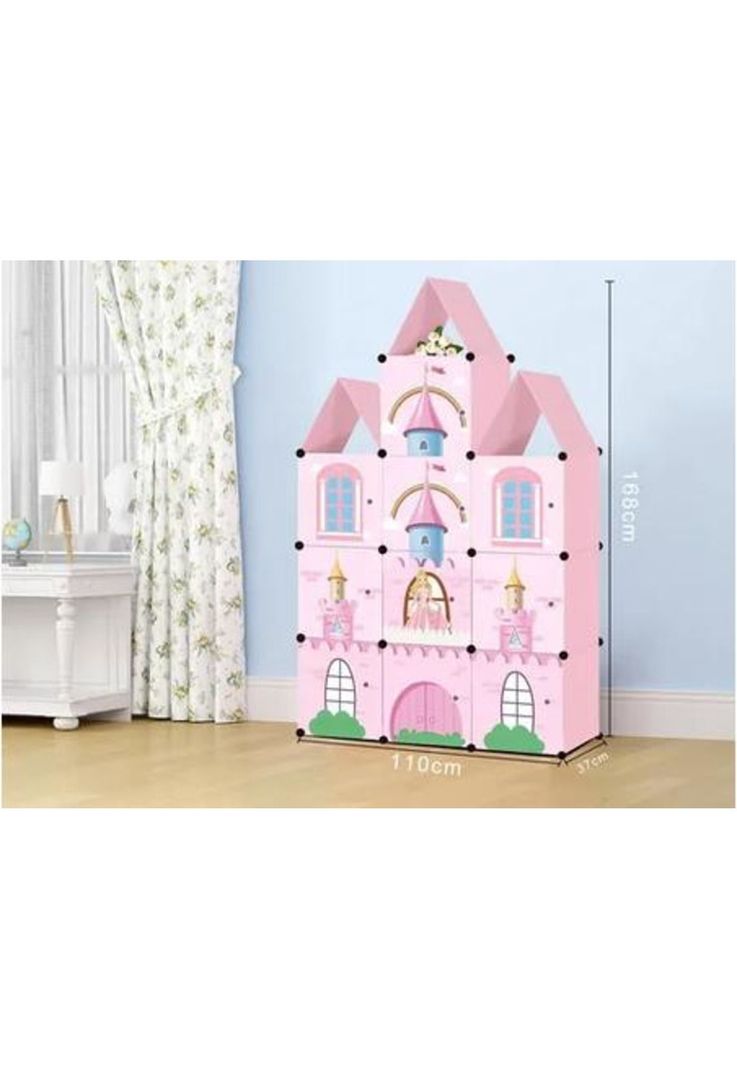 Ropero y cubo de almacenamiento para niños y niñas, multicolor-3
