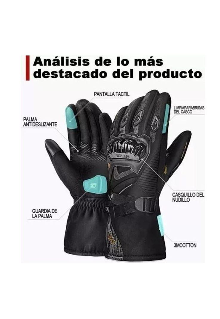 Guantes Suomy Invierno Impermeables para Motociclista - Térmico Talla M-1
