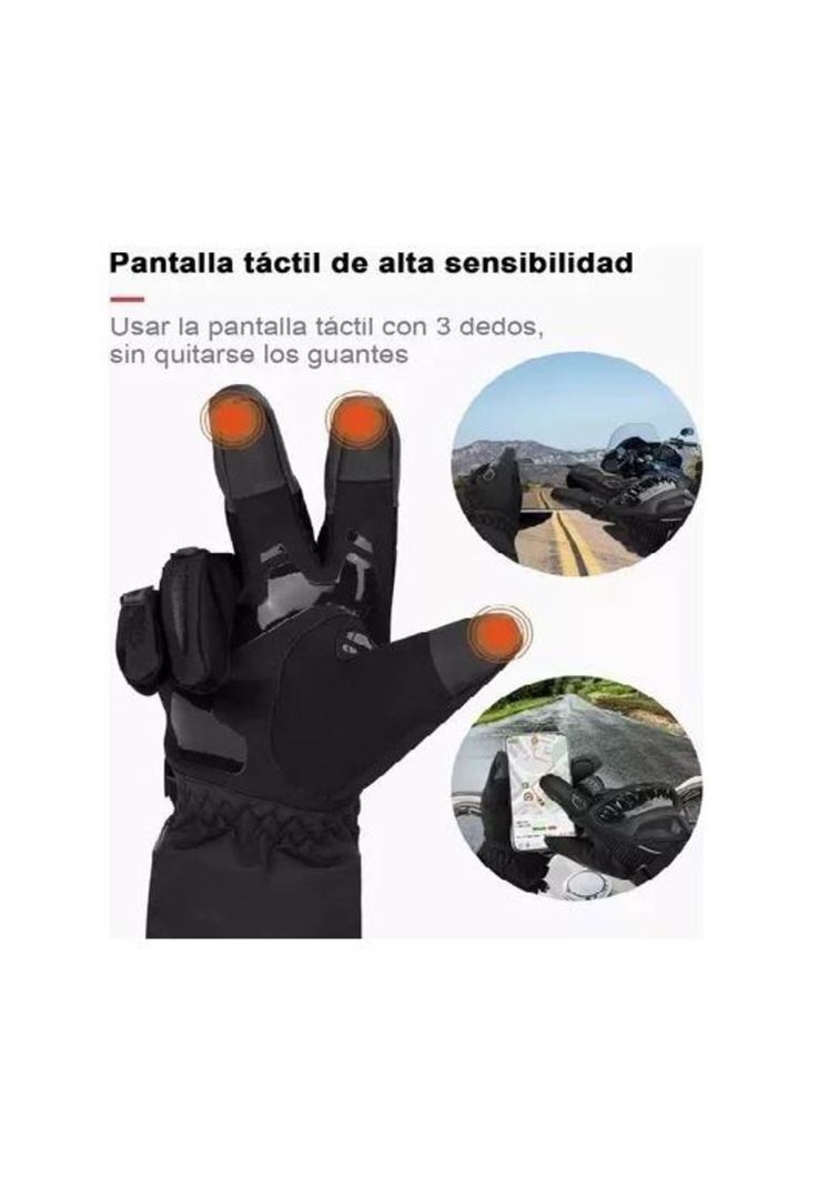 Guantes Suomy Invierno Impermeables para Motociclista - Térmico Talla M-3