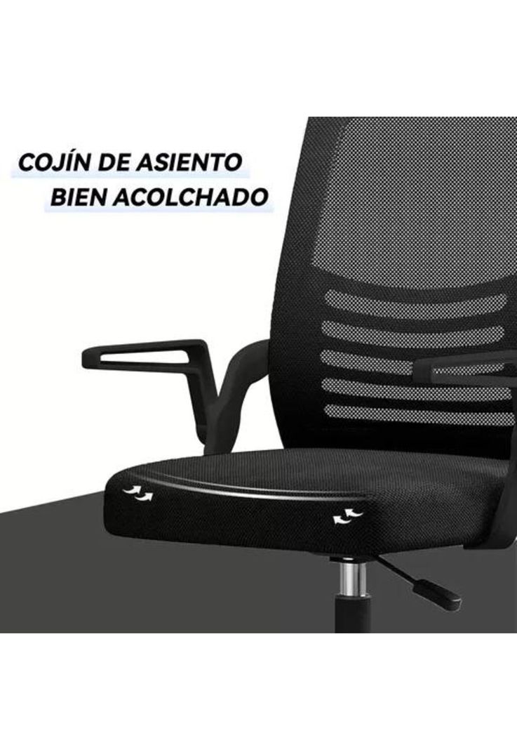 Silla de escritorio Emilia ergonómica acolchada color negro-4
