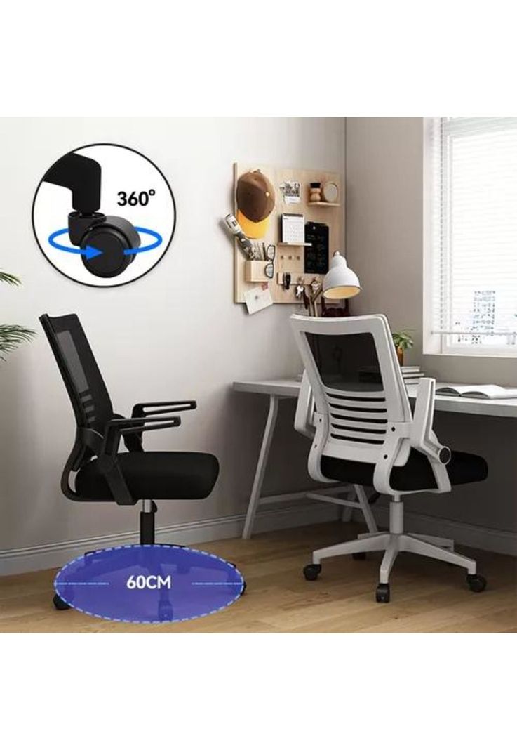 Silla de escritorio Emilia ergonómica acolchada color negro-5