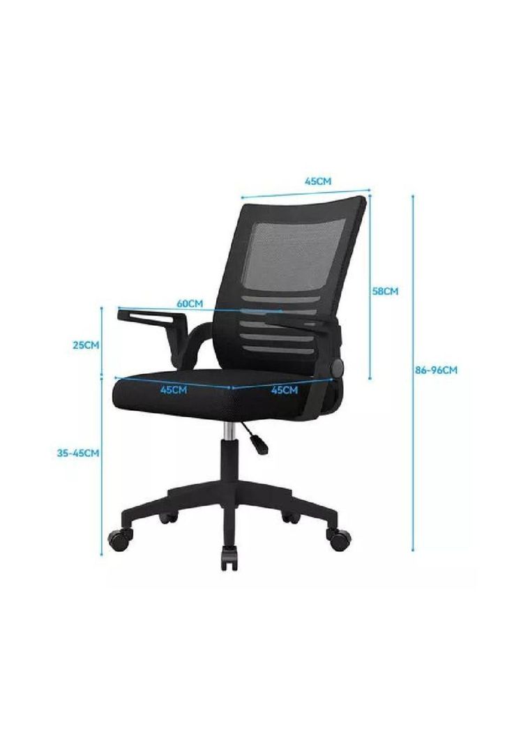 Silla de escritorio Emilia ergonómica acolchada color negro-1