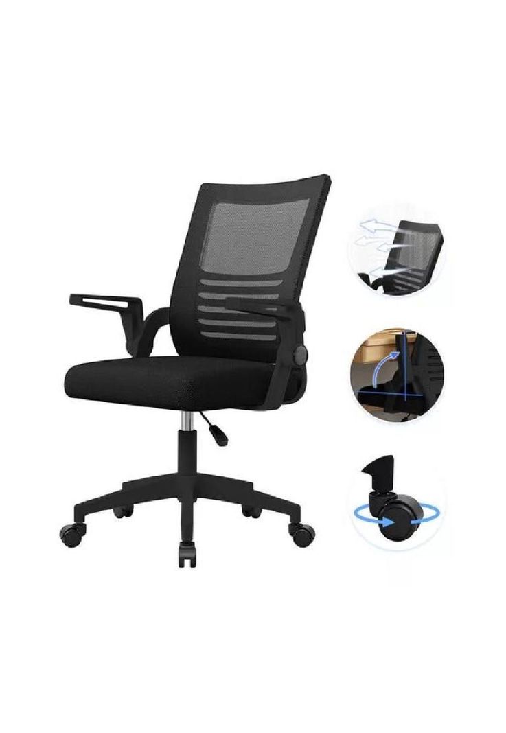 Silla de escritorio Emilia ergonómica acolchada color negro-2