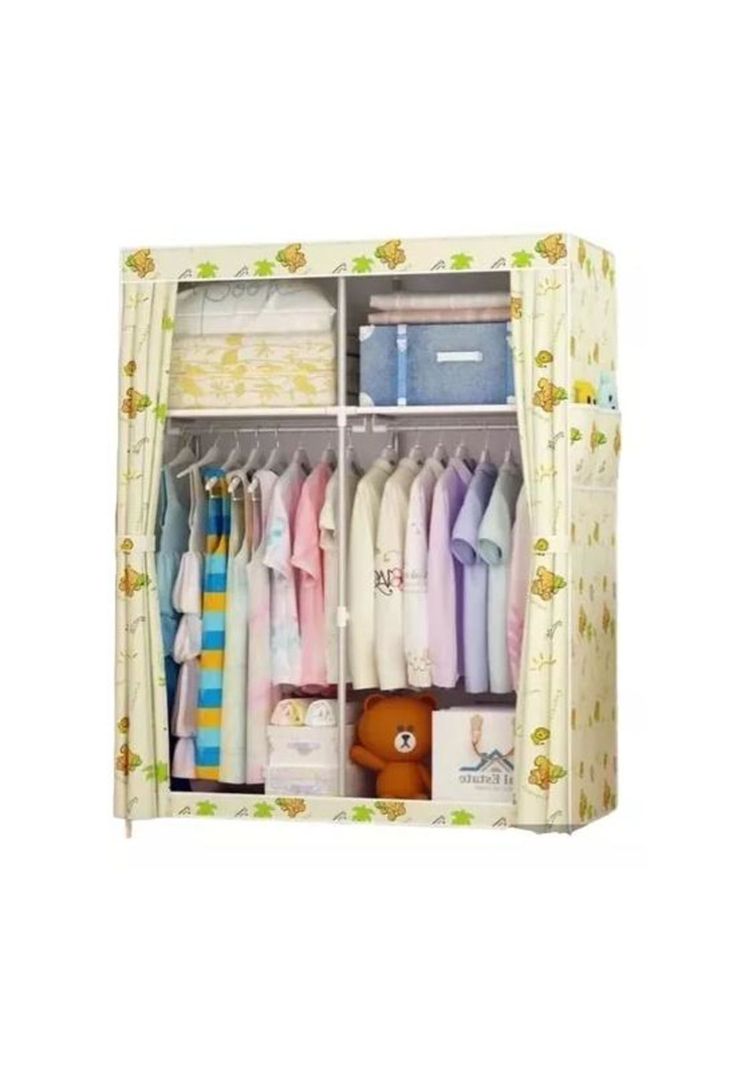 Armario ropero armable closet baño 170x105x45 cm, multicolor-0