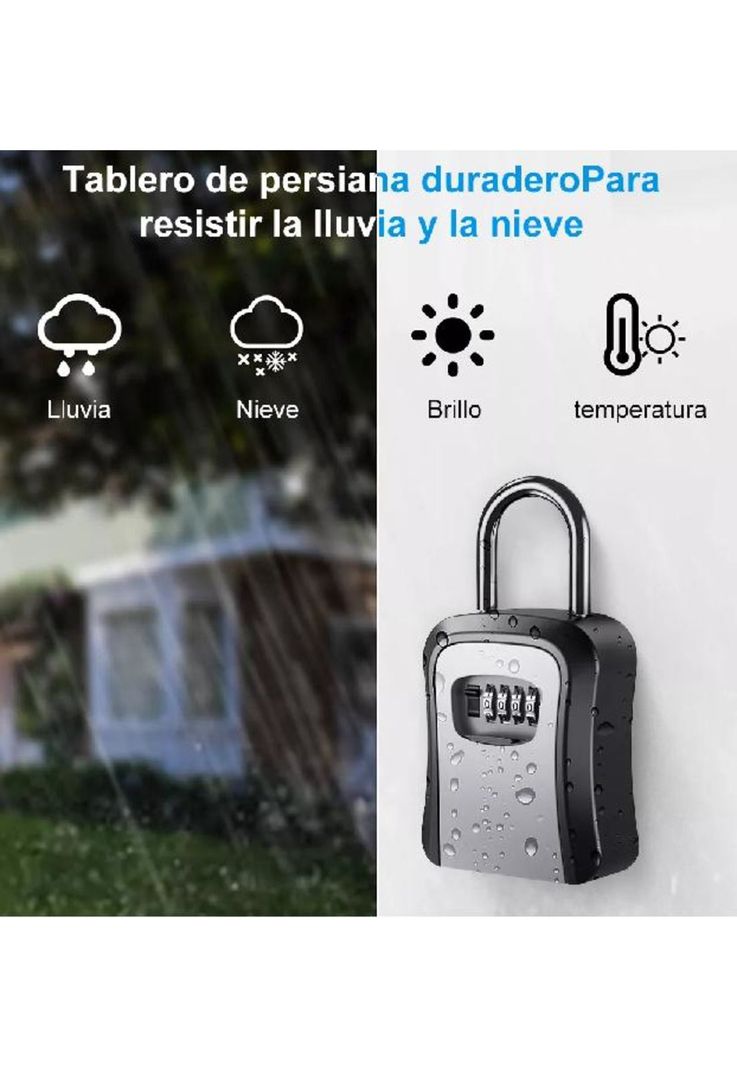 Caja seguridad porta llave candado clave color gris-5