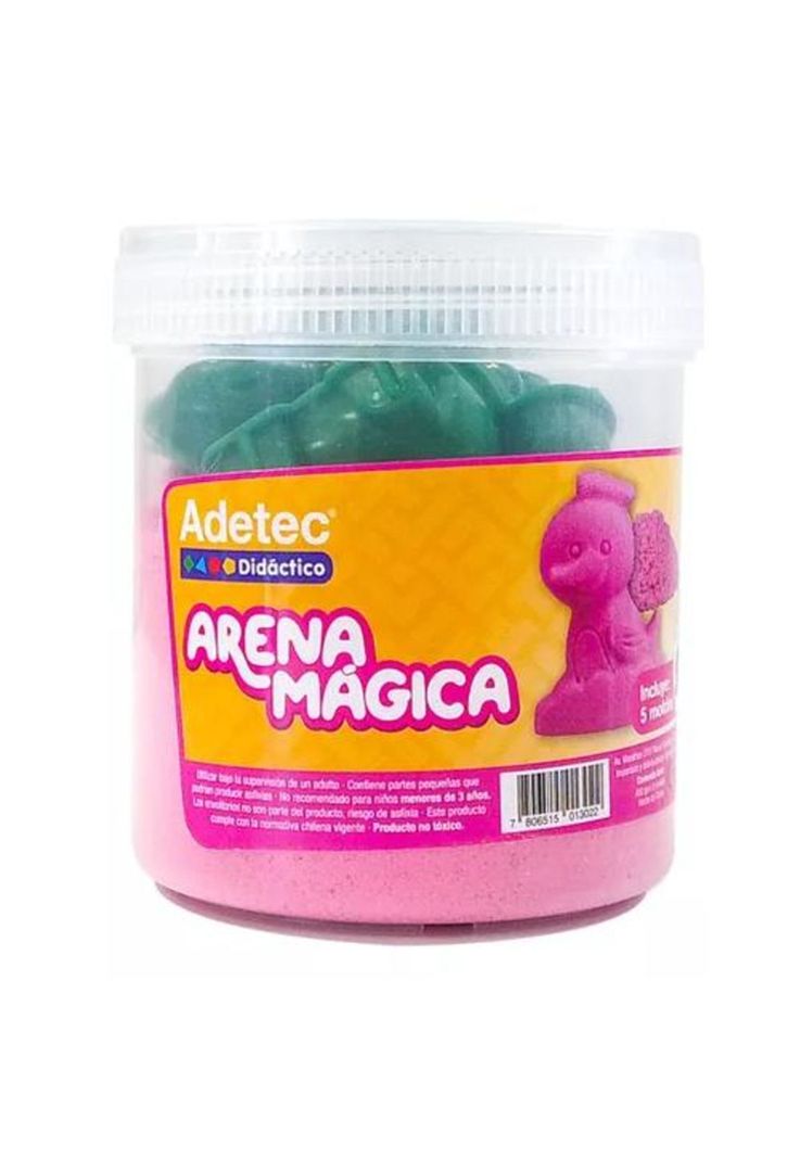 Arena mágica colores 450 g con 5 moldes Adetec color beige-0