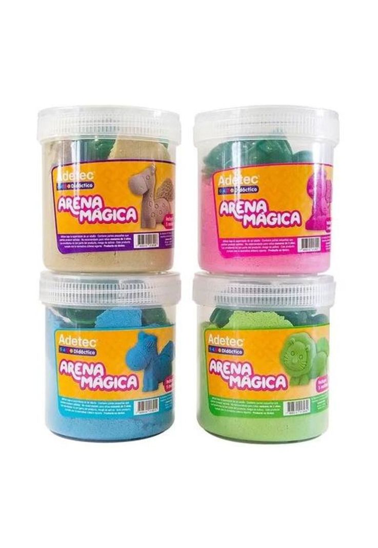 Arena mágica colores 450 g con 5 moldes Adetec color beige-6